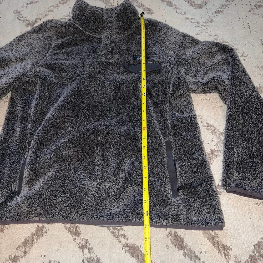 L.L. Bean Fuzzy Pullover Gray Medium - Picture 2 of 5